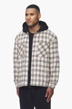 Fontana Hooded Hairy Zip Flannel Jacket Cream Orange -Pegador Sale Store 1 PGDR BLACKFRIDAY 2023 MENS19158