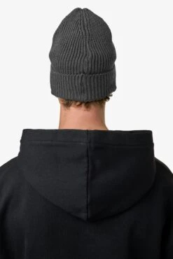 Pegador Logo Rubber Beanie Heavy Knit Anthracite Black -Pegador Sale Store 24053 PEGADOR BlackWeek Drop 1206 1