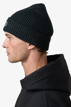 Pegador Logo Rubber Beanie Heavy Knit Black Black -Pegador Sale Store 24053 PEGADOR BlackWeek Drop 1215 1