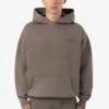Logo Oversized Hoodie Vintage Dust Brown -Pegador Sale Store 24055 PEGADOR Q4 Drop 1323