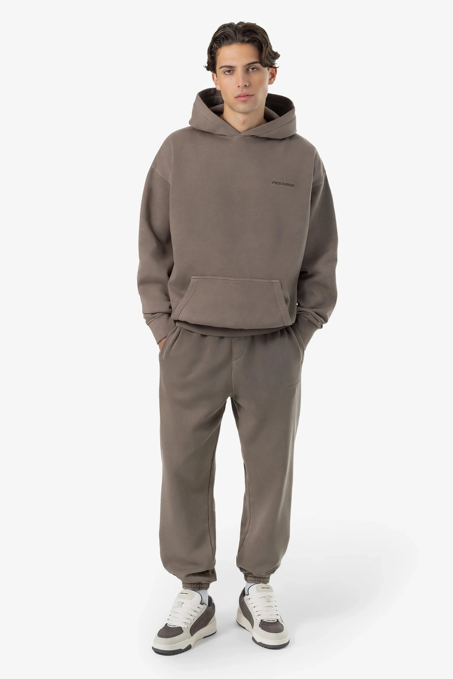 Logo Oversized Hoodie Vintage Dust Brown 2 Logo Oversized Hoodie Vintage Dust Brown - Image 2