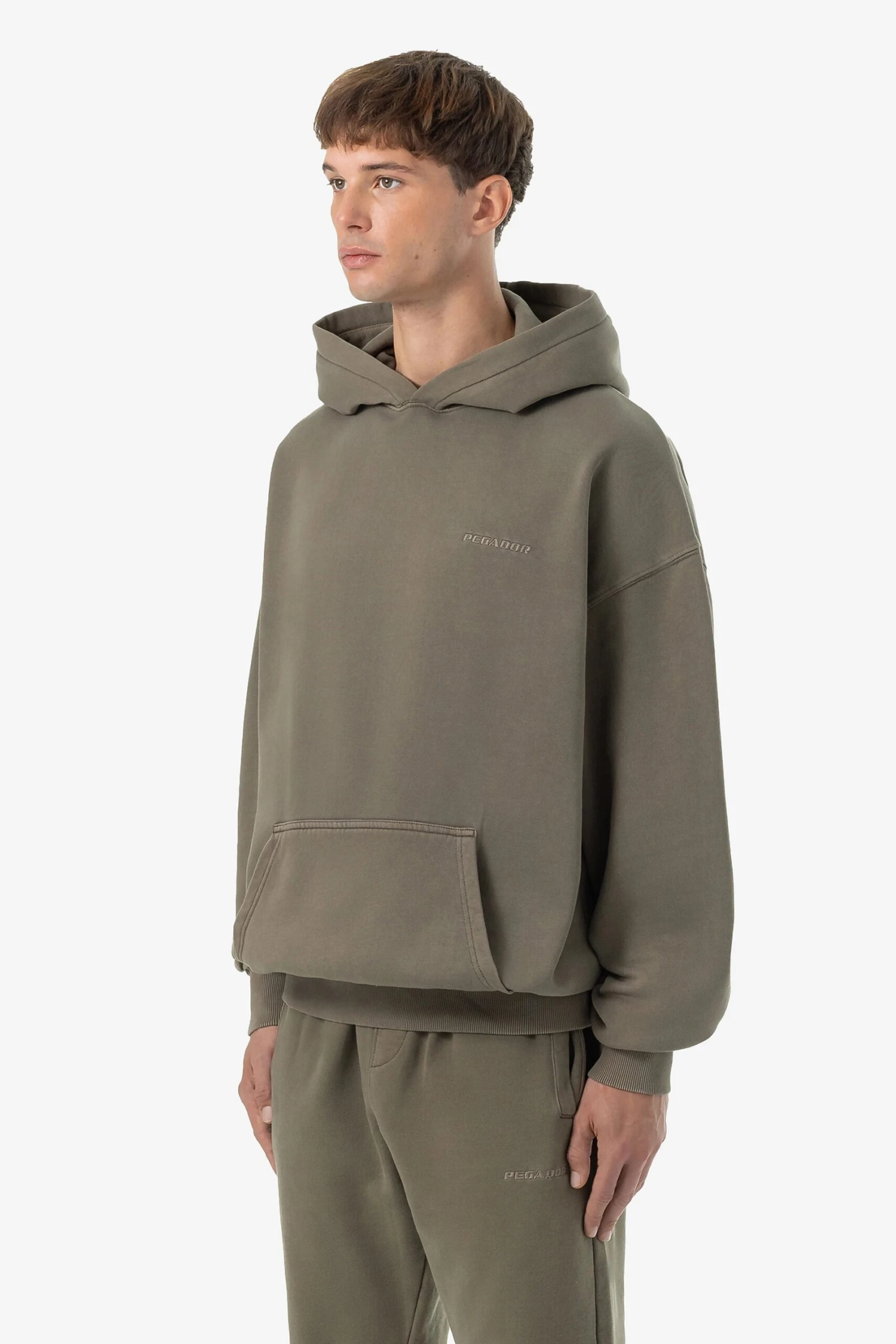 Logo Oversized Hoodie Vintage Faded Olive 3 Logo Oversized Hoodie Vintage Faded Olive - Image 3