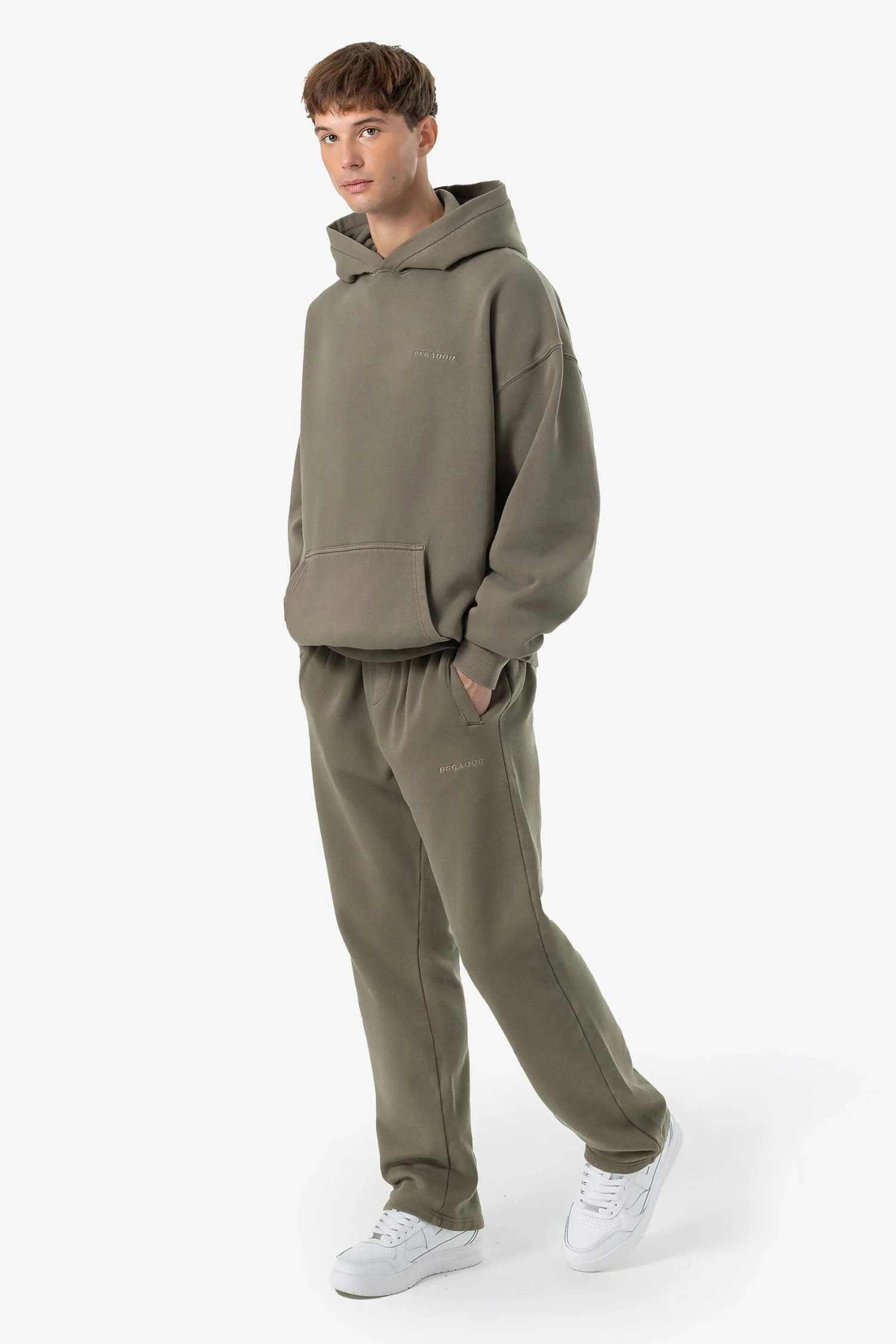 Logo Oversized Hoodie Vintage Faded Olive 2 Logo Oversized Hoodie Vintage Faded Olive - Image 2