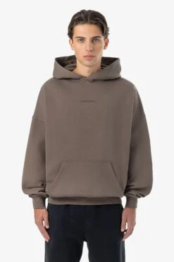 Logo Boxy Hoodie Washed Dust Brown Gum