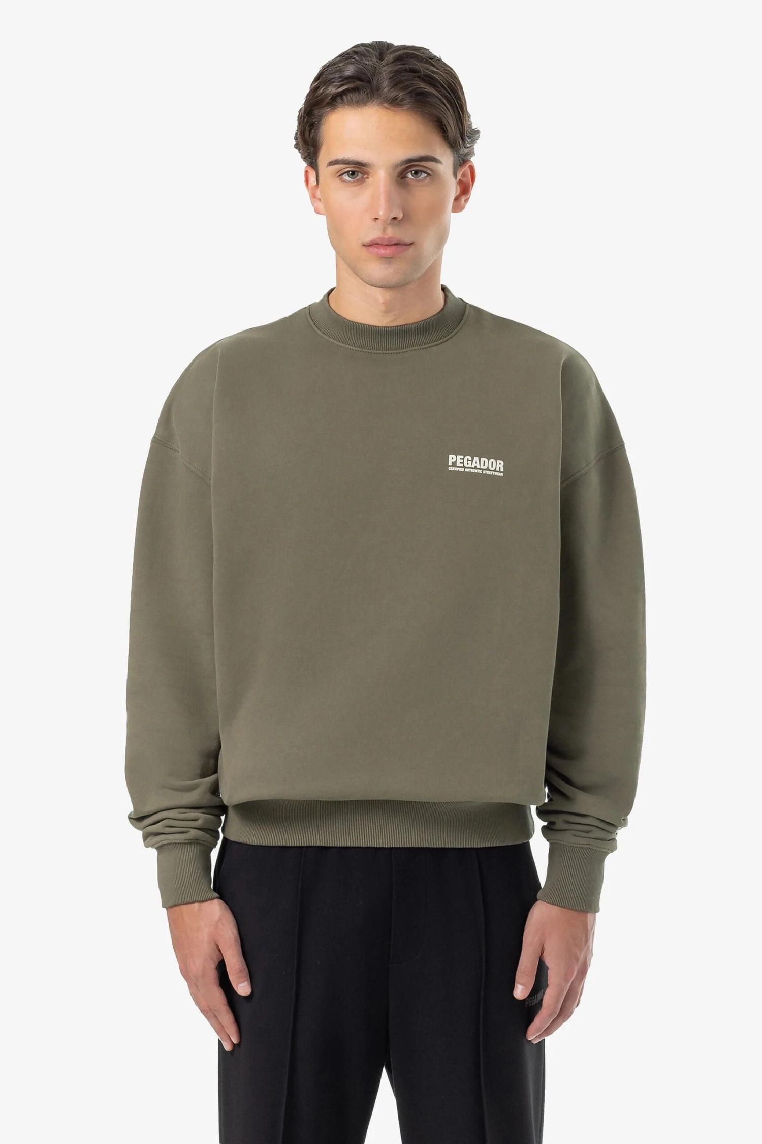 Clinton Oversized Sweater Washed Faded Olive 3 Clinton Oversized Sweater Washed Faded Olive - Image 3