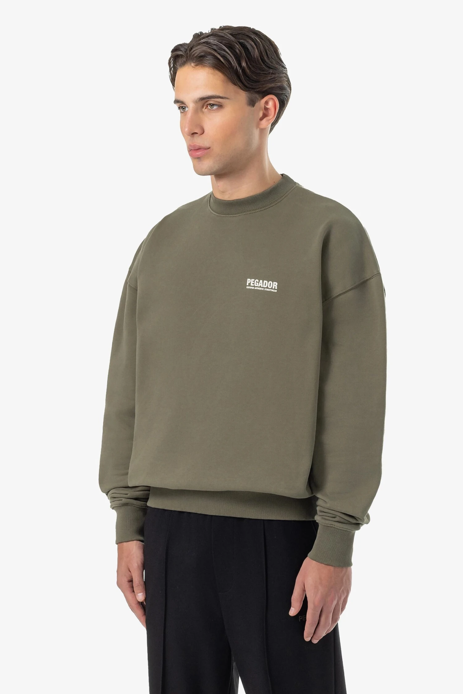 Clinton Oversized Sweater Washed Faded Olive 4 Clinton Oversized Sweater Washed Faded Olive - Image 4