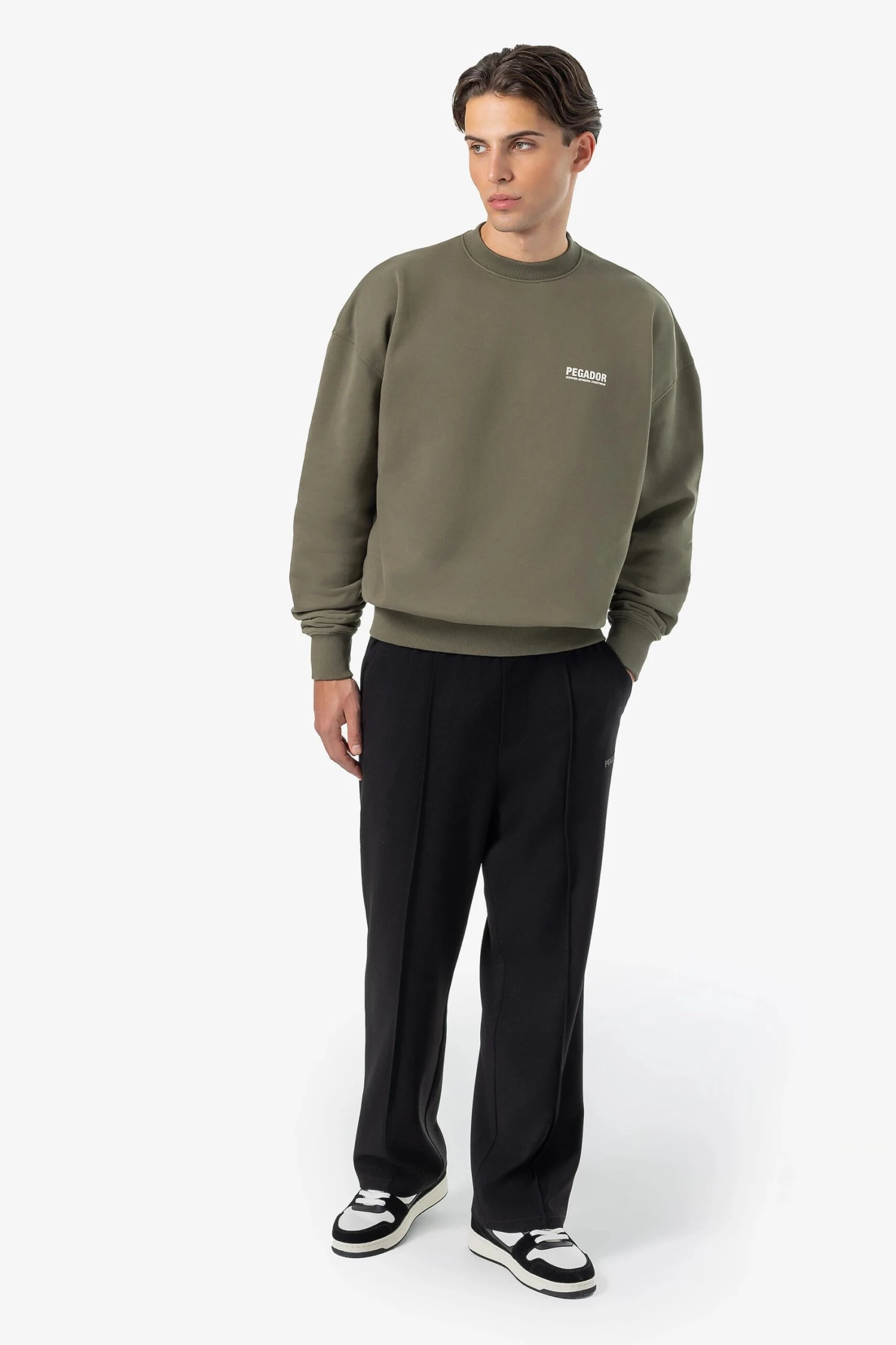 Clinton Oversized Sweater Washed Faded Olive 2 Clinton Oversized Sweater Washed Faded Olive - Image 2