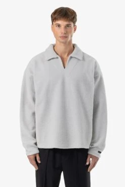 Grand Fleece Collar Longsleeve Clear Grey
