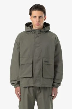Pierce Boxy Tech Jacket Faded Olive