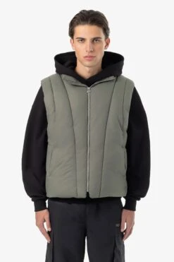 Marcio Boxy Puffer Vest Faded Olive