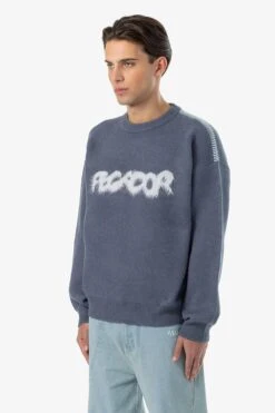 Tripole Oversized Knit Sweater Shadow Blue Cream -Pegador Sale Store 24055 PEGADOR Q4 Drop 3218 1d751a71 7d8e 46d5 9eb7 13f5423e7b4c