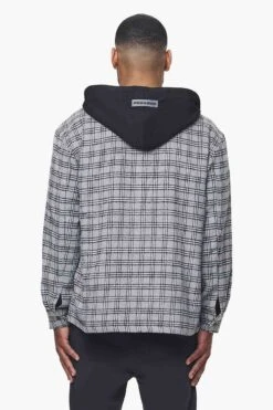Fontana Hooded Hairy Zip Flannel Jacket Grey Black -Pegador Sale Store 2 PGDR BLACKFRIDAY 2023 MENS19719