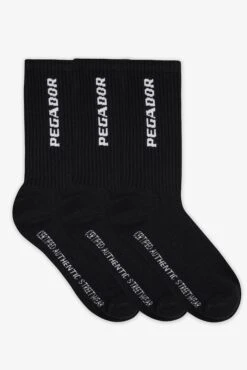 Pegador Certified Cross Logo Socks Black White (3 Pack)