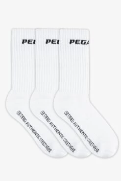 Pegador Certified Logo Socks White Black (3 Pack)
