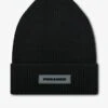 Pegador Logo Rubber Beanie Heavy Knit Black Black