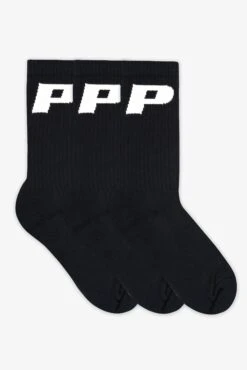 Pegador P Logo Socks Black White (3 Pack)