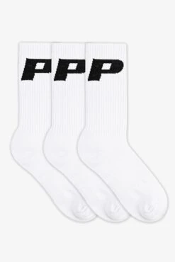 Pegador P Logo Socks White Black (3 Pack)