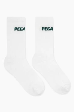 Logo Socks White Pine Green