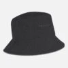 Logo Crushed Nylon Bucket Hat Black
