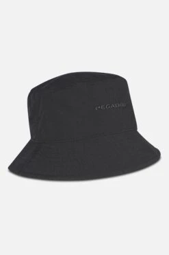 Logo Crushed Nylon Bucket Hat Black