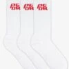 Pegador Narson Socks White Red (3 Pack) -Pegador Sale Store NarsonSocks3 PackWhiteRed