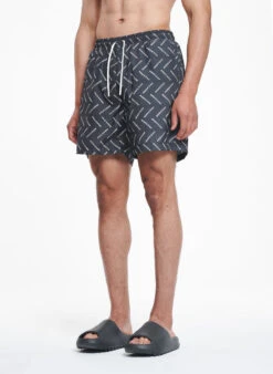 Kermint Monogramm Swim Shorts Black Ink White -Pegador Sale Store PEGADOR E COMMERCE BADEHOSEN43637