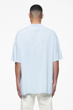 Piane Monogram Summer Shirt Riviera Blue -Pegador Sale Store PEGADOR FINER THINGS ECOMMERCE MALE DAY 241922