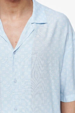 Piane Monogram Summer Shirt Riviera Blue -Pegador Sale Store PEGADOR FINER THINGS ECOMMERCE MALE DAY 241924
