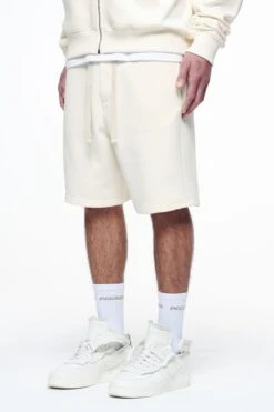 Logo Heavy Sweat Shorts Vintage Washed Unbleached Gum -Pegador Sale Store PEGADOR FINER THINGS ECOMMERCE MALE PANTS0099