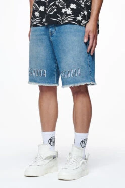 Elder Jeans Shorts Washed Vintage Blue -Pegador Sale Store PEGADOR FINER THINGS ECOMMERCE MALE PANTS0589