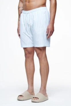 Manett Striped Swim Shorts Riviera Blue White -Pegador Sale Store PEGADOR FINER THINGS ECOMMERCE MALE PANTS0649