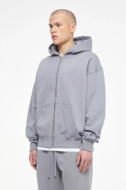 Logo Oversized Sweat Jacket Vintage Washed Dusk Grey Gum -Pegador Sale Store PEGADOR TRUST THE PROCESS ECOMMERCE MALE26406