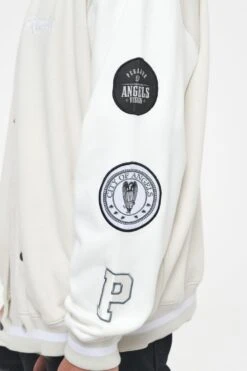 Yardley Varsity Jacket Washed Angels Cream Bright White -Pegador Sale Store PEGADOR TRUST THE PROCESS ECOMMERCE MALE28097