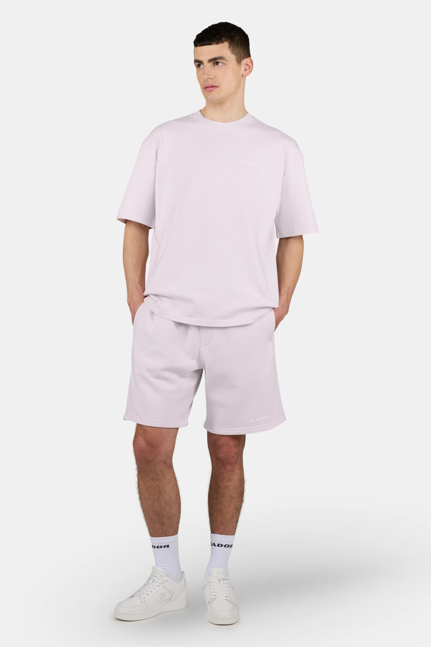Logo Heavy Sweat Shorts Washed Light Lilac White 2 Logo Heavy Sweat Shorts Washed Light Lilac White - Image 2