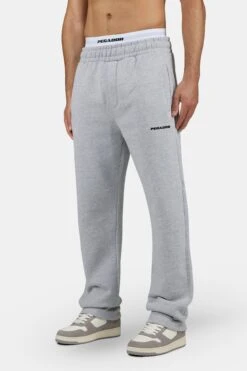 Logo Wide Sweat Pants Heather Grey Black -Pegador Sale Store PGDR 1148 224001 9
