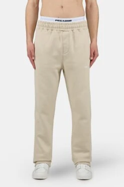 Logo Wide Sweat Pants Washed Light Beige White