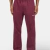 Logo Wide Sweat Pants Washed Maroon Red White -Pegador Sale Store PGDR 1148 614 004 Logo Wide Sweat Pants Washed Maroon Red White 17960