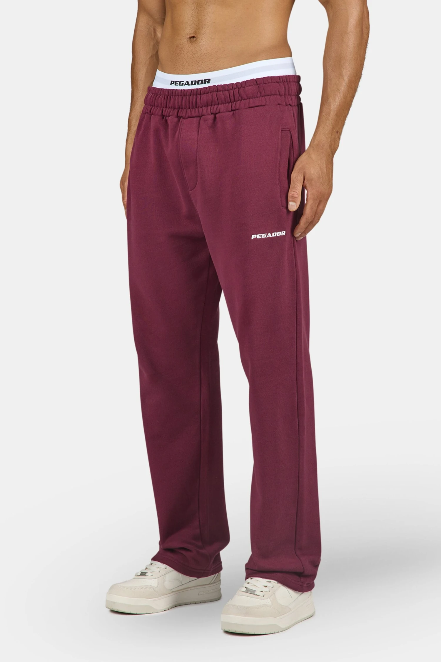 Logo Wide Sweat Pants Washed Maroon Red White 3 Logo Wide Sweat Pants Washed Maroon Red White - Image 3