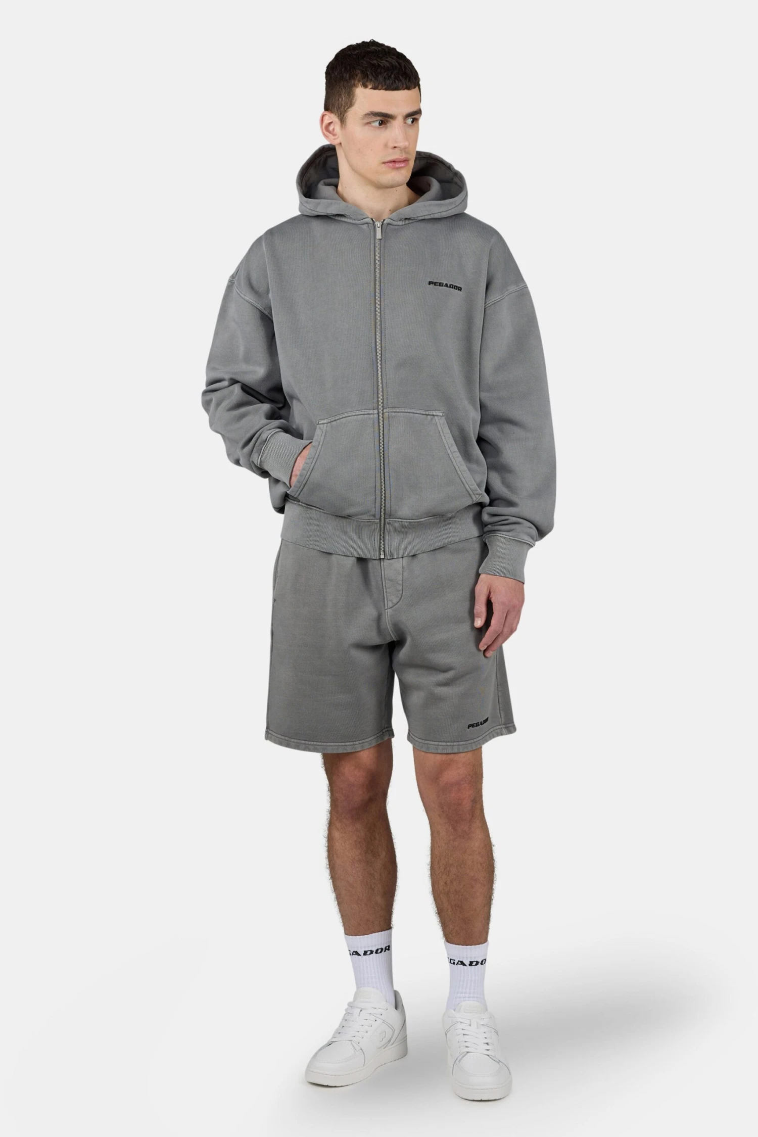 Logo Heavy Sweat Shorts Vintage Grey - Image 2