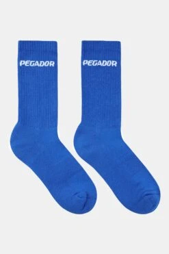 Pegador Side Logo Socks Deep Blue White (Single Pack)