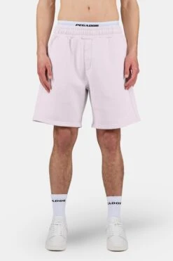 Logo Heavy Sweat Shorts Washed Light Lilac White