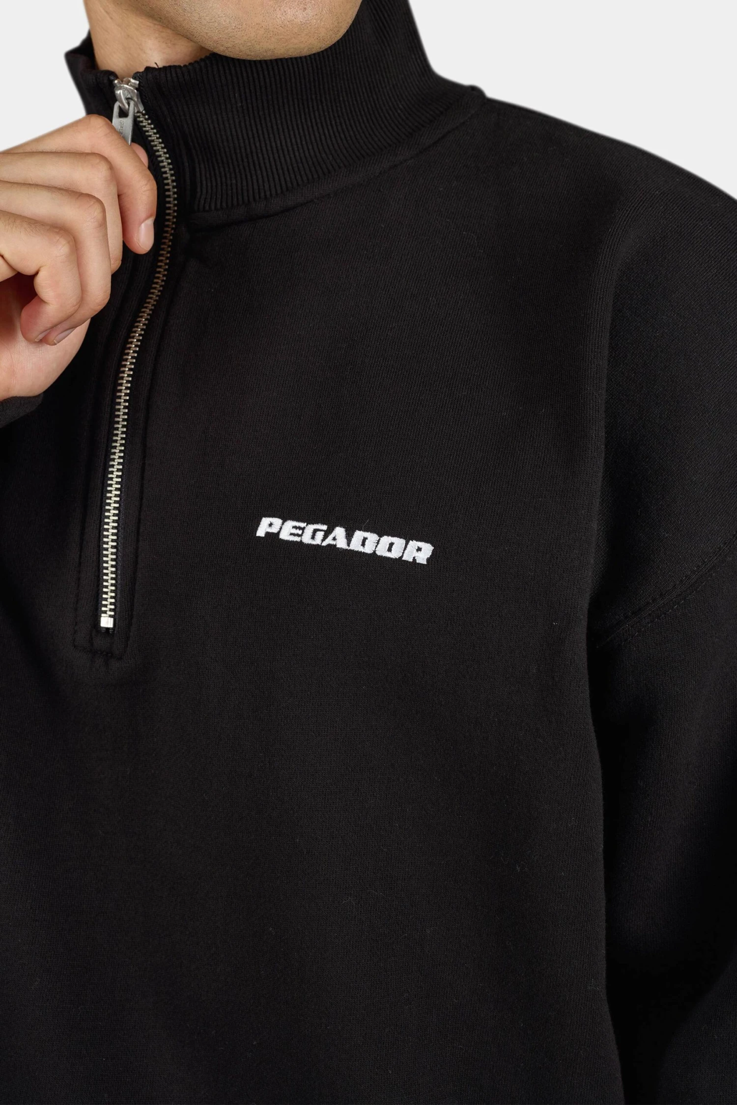 Logo Oversized Half Zip Sweater Washed Black White - Image 5
