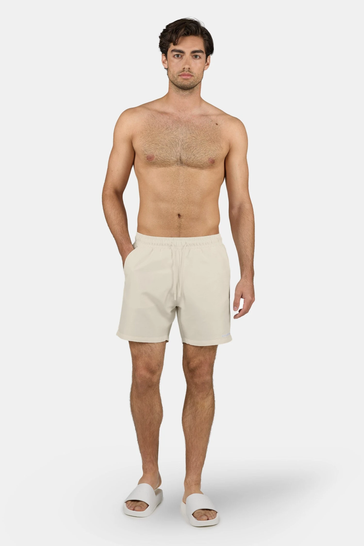 Logo Swim Shorts Light Beige White 2 Logo Swim Shorts Light Beige White - Image 2