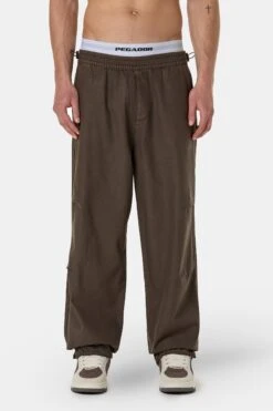 Ashton Parachute Pants Dark Brown