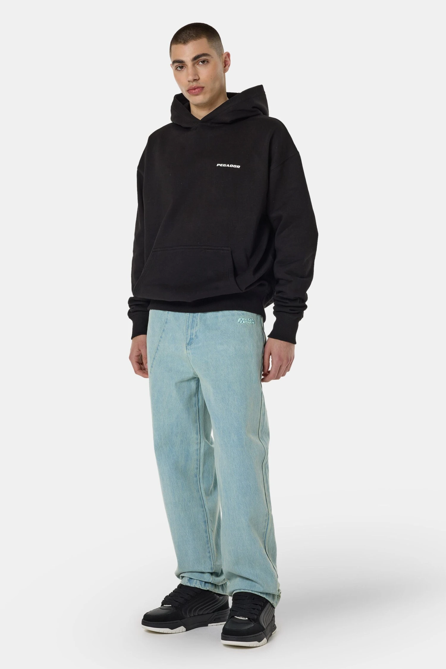 Waco Wide Baggy Jeans Sand Washed Blue 2 Waco Wide Baggy Jeans Sand Washed Blue - Image 2