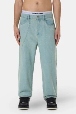 Waco Wide Baggy Jeans Sand Washed Blue