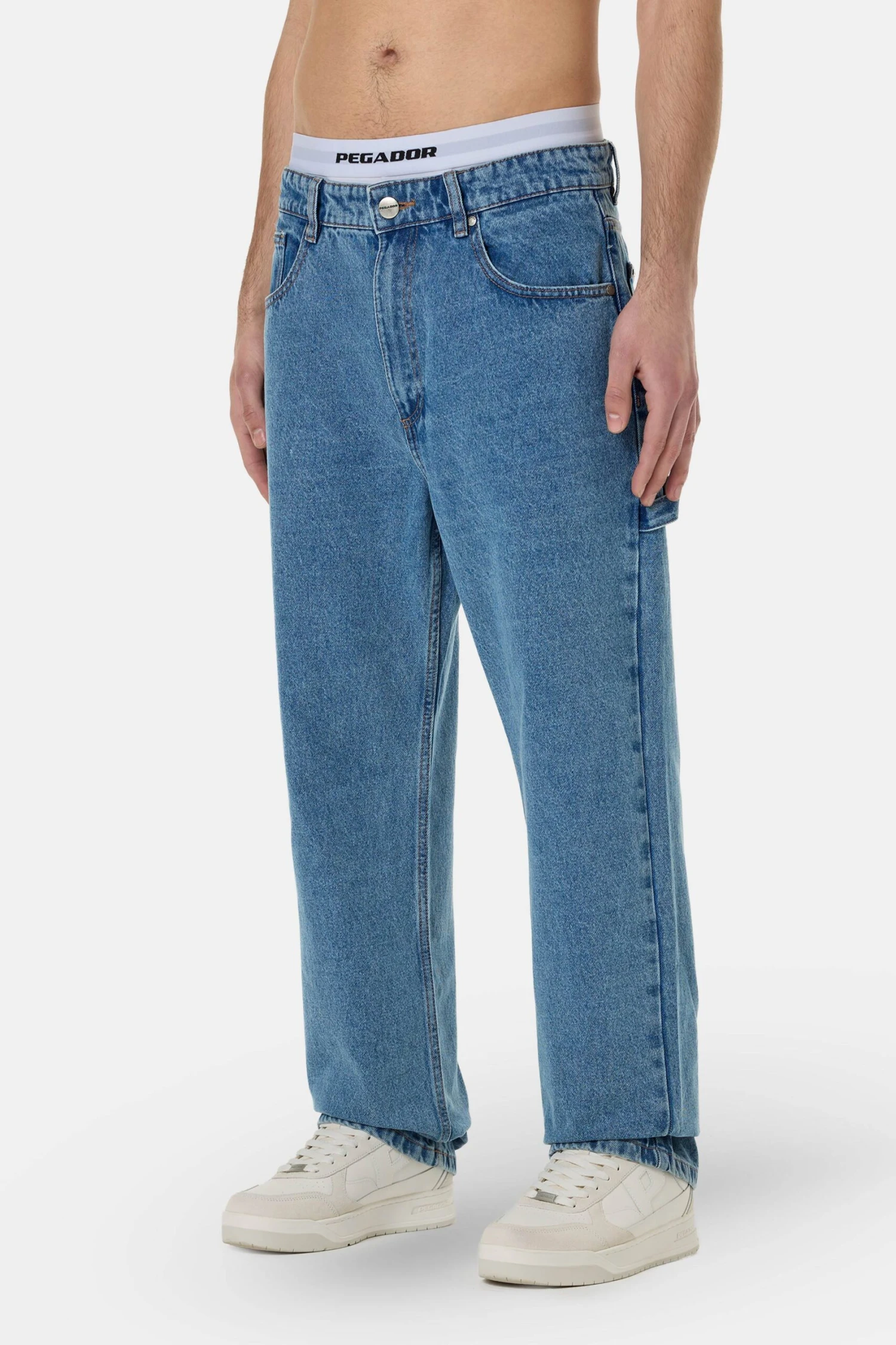 Drato Baggy Workwear Jeans Washed Blue 3 Drato Baggy Workwear Jeans Washed Blue - Image 3