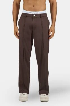 Mador Wide Suit Pants Dark Brown