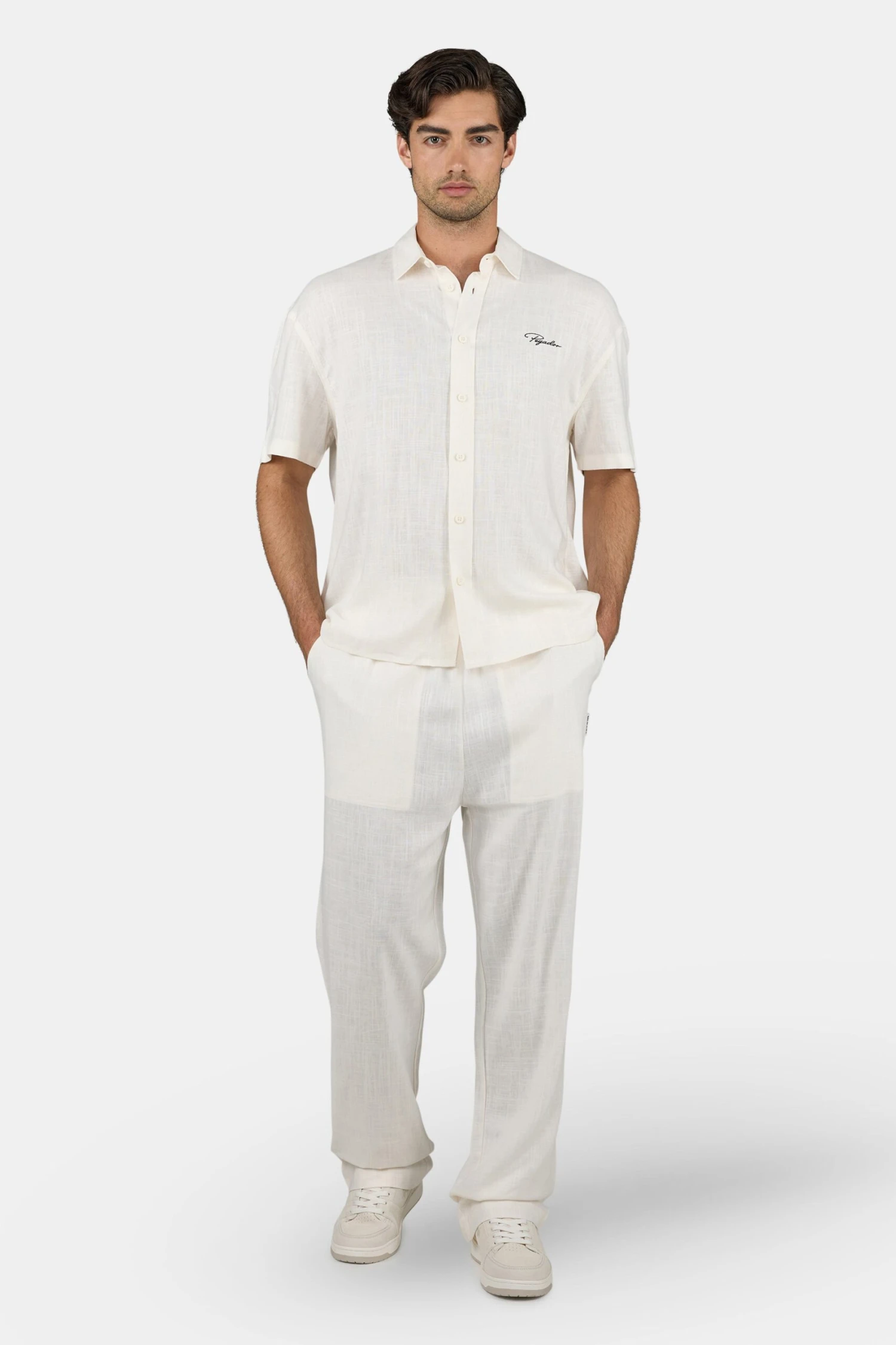 Lavus Wide Linen Pants Unbleached 2 Lavus Wide Linen Pants Unbleached - Image 2