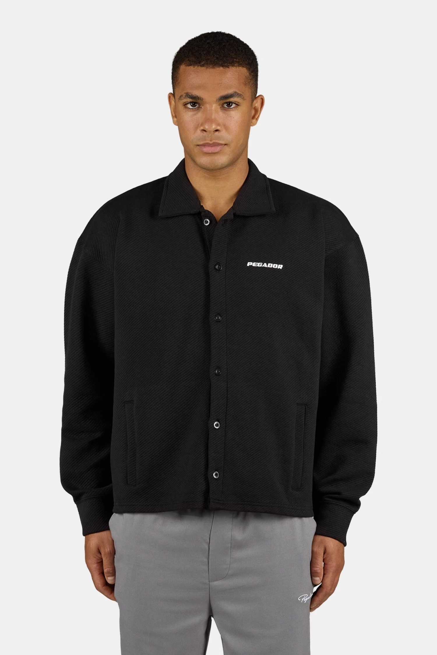 Tate Structured Overshirt Washed Black White 1 Tate Structured Overshirt Washed Black White
